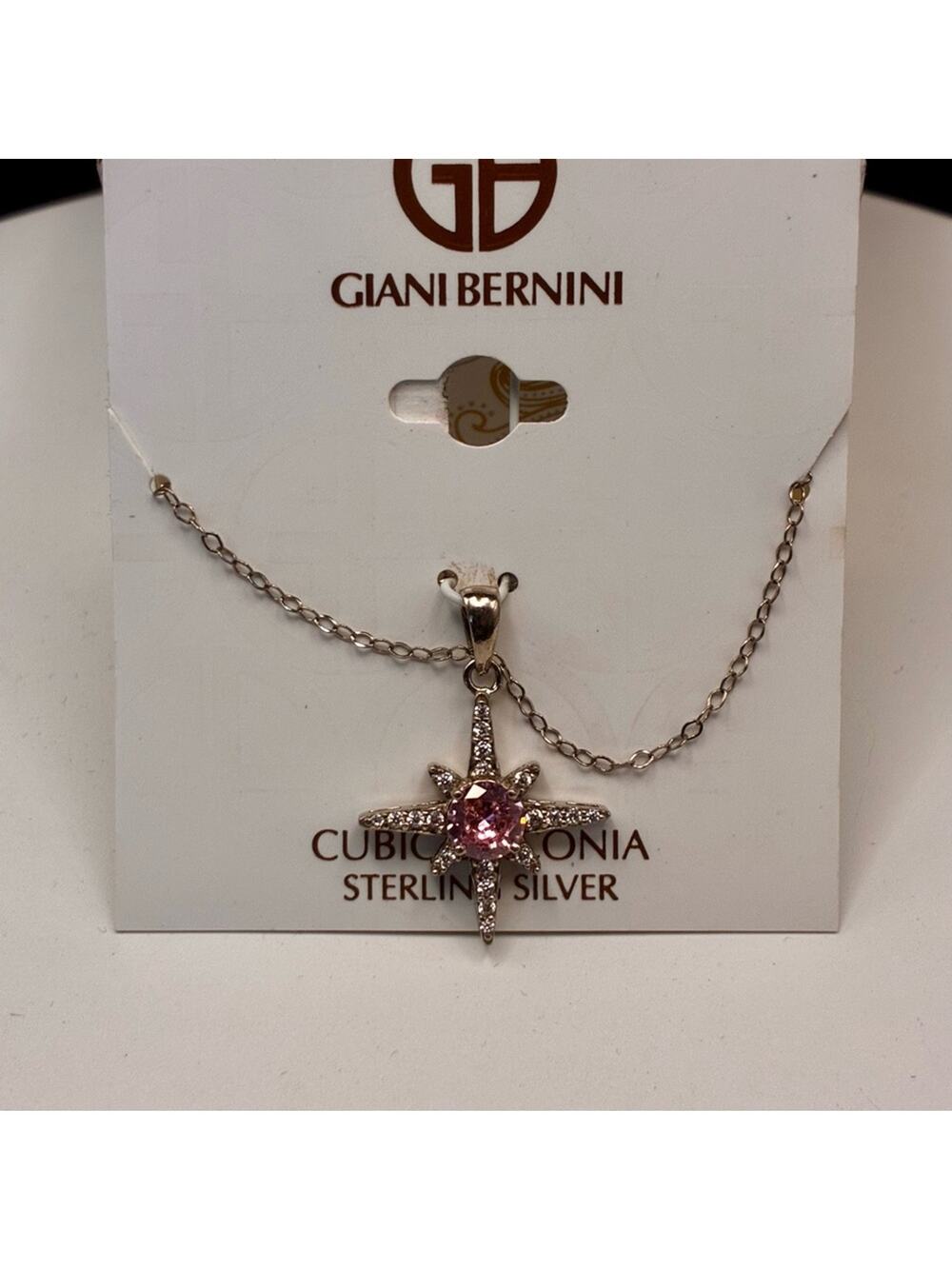 Giani Bernini Sterling Silver Necklace with Pink Star Pendant